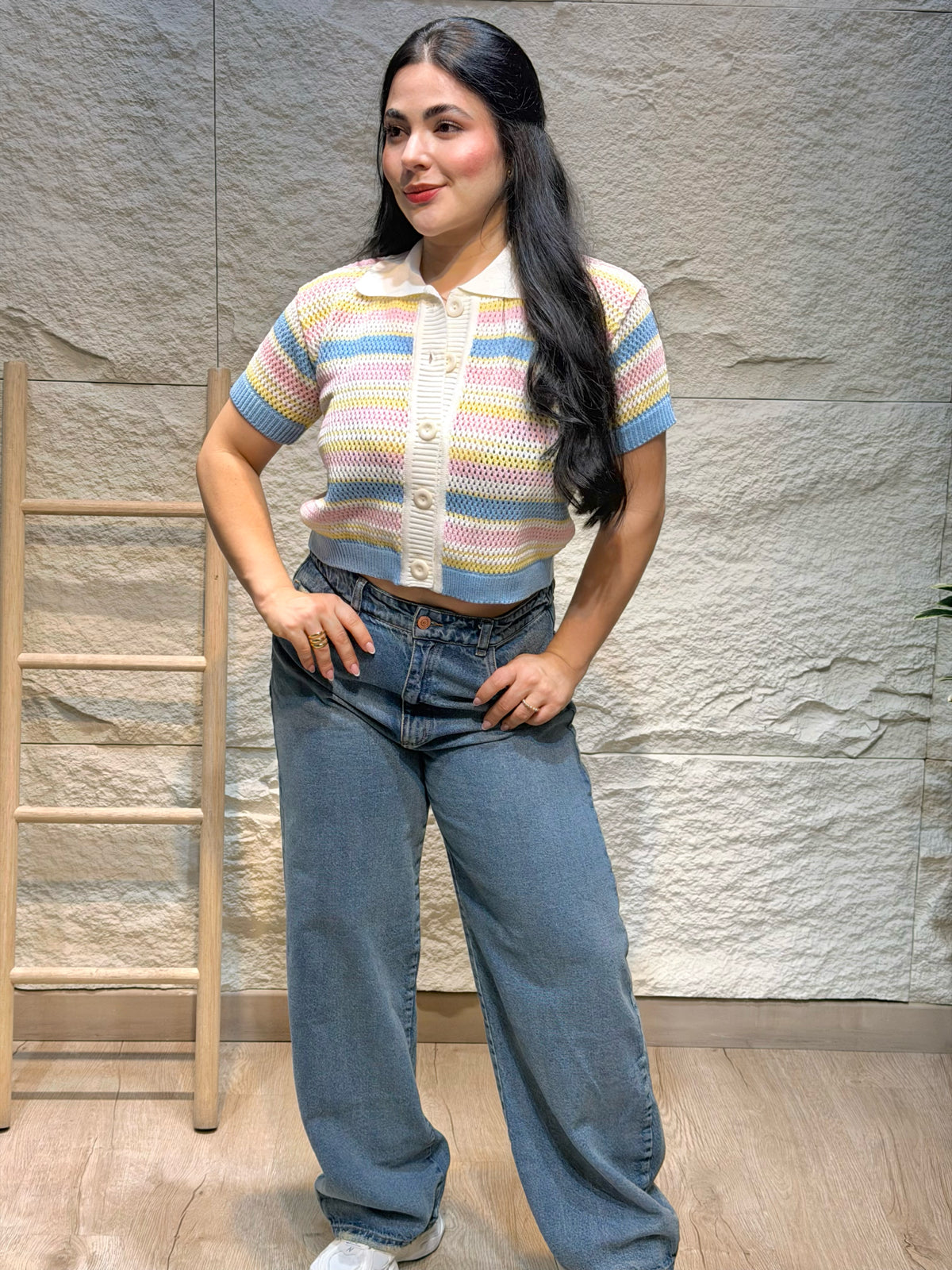 Blusa en hilo manga corta paquita