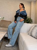 Chaqueta over size combinada