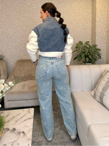 Chaqueta over size combinada