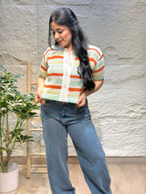 Blusa en hilo manga corta paquita